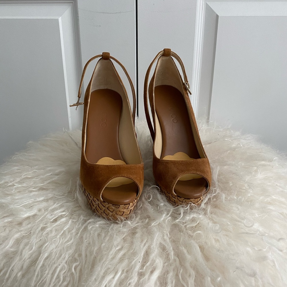 Jimmy Choo Wedge Cork Heel 38 - Picture 2 of 7